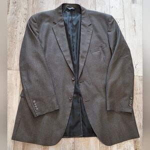 48L Men's Jos. A. Bank Patterned Blazer Brown 100% Wool 2 Button Sport Coat